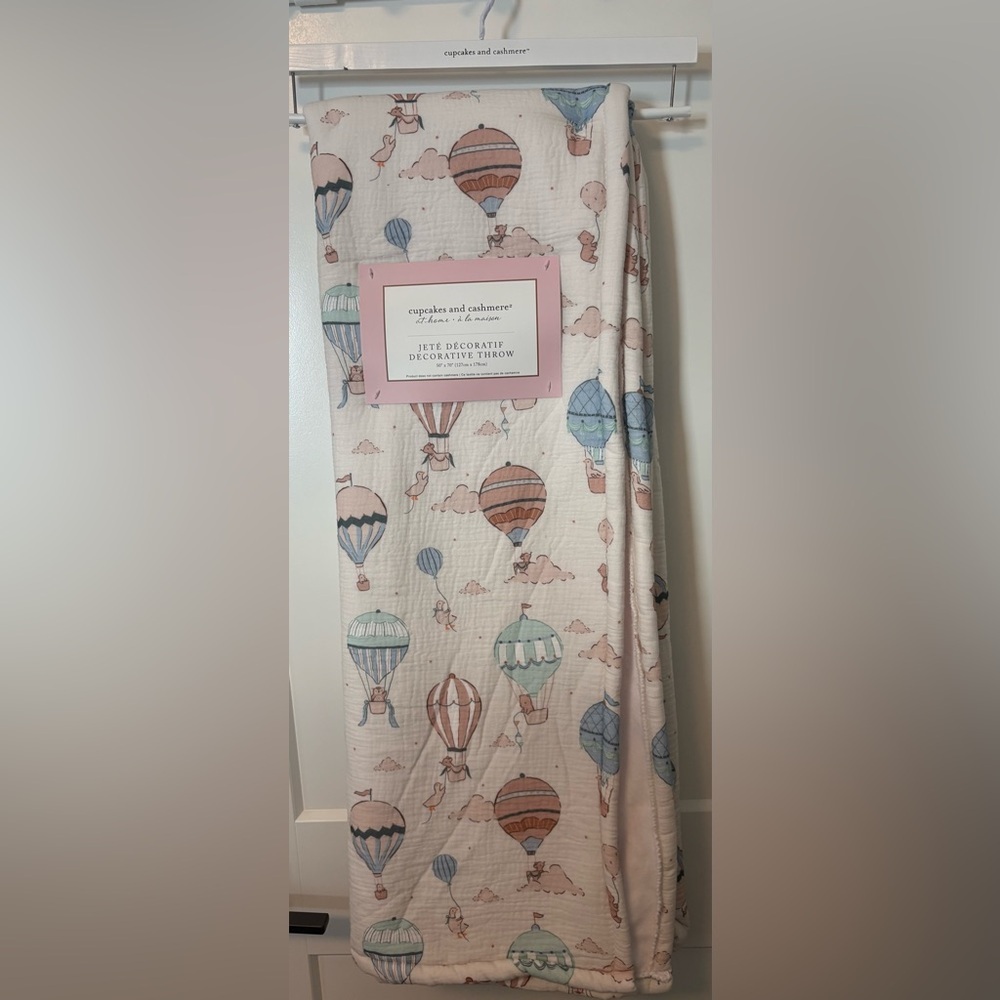 Cupcakes & Cashmere Decorative Throw with Balloon Print